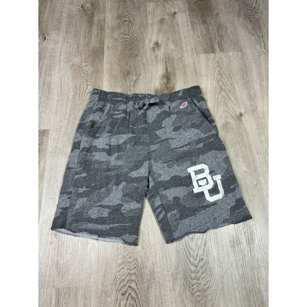 Baylor University Shorts Mens Medium Gray Camo Sweats Lounge NCAA College League
